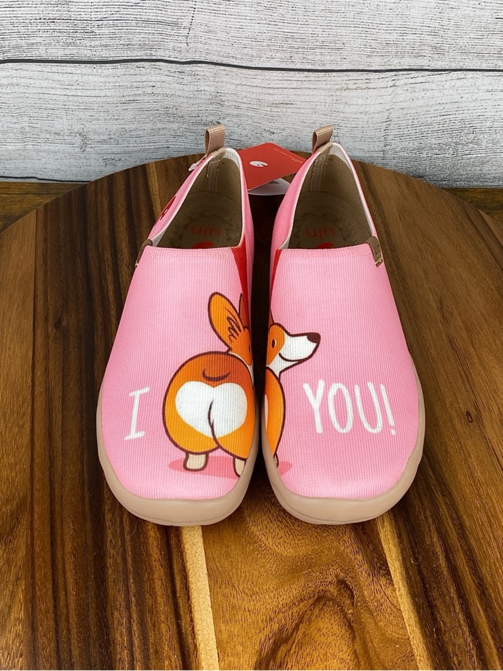 NEW UIN Corgis Bubble Butt Pink Slip On Loafers Women’s Shoe Size 7
